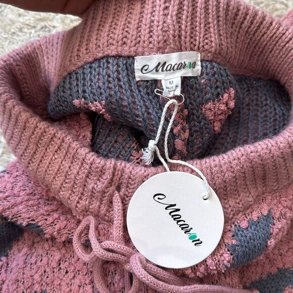 Macaron Cozy Pink and Gray Lounge Pants Size M NWT - Picture 3 of 4